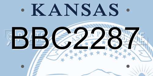 BBC2287 Kansas License Plate