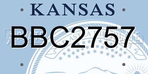 BBC2757 Kansas License Plate