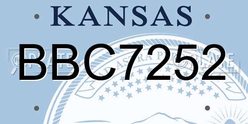 BBC7252 Kansas License Plate