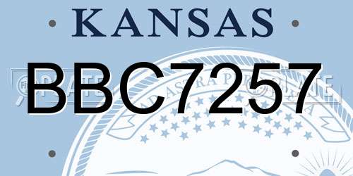 BBC7257 Kansas License Plate