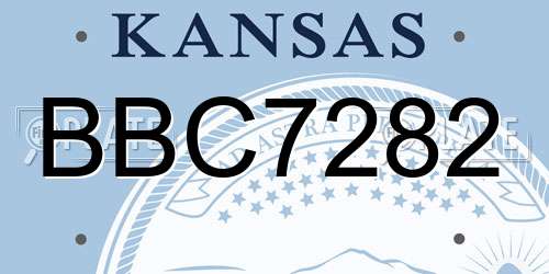 BBC7282 Kansas License Plate