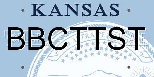 BBCTTST Kansas License Plate