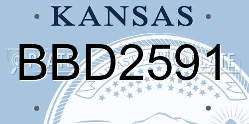 BBD2591 Kansas License Plate