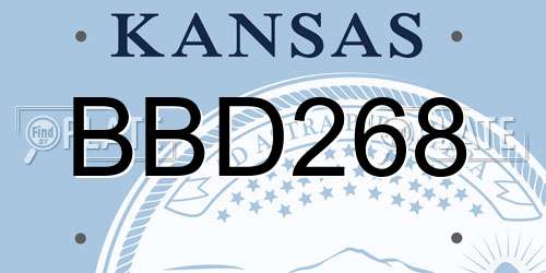 BBD268 Kansas License Plate