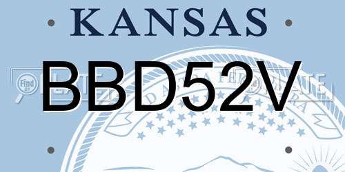 BBD52V Kansas License Plate