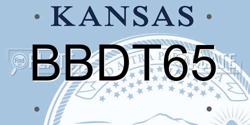 BBDT65 Kansas License Plate