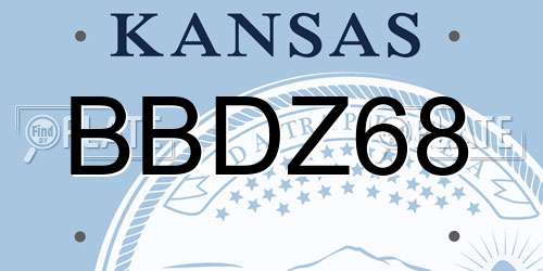 BBDZ68 Kansas License Plate
