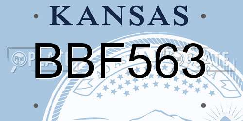 BBF563 Kansas License Plate