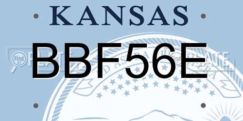BBF56E Kansas License Plate
