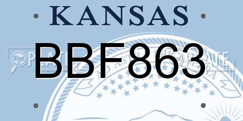 BBF863 Kansas License Plate