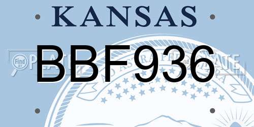 BBF936 Kansas License Plate