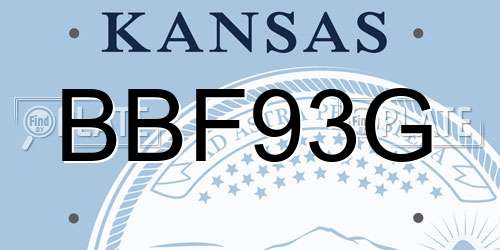 BBF93G Kansas License Plate