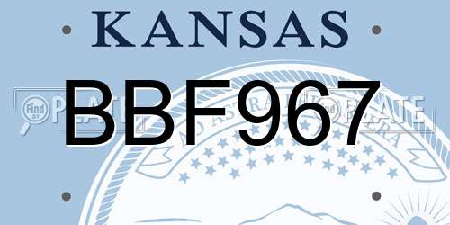 BBF967 Kansas License Plate