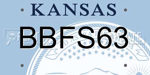 BBFS63 Kansas License Plate