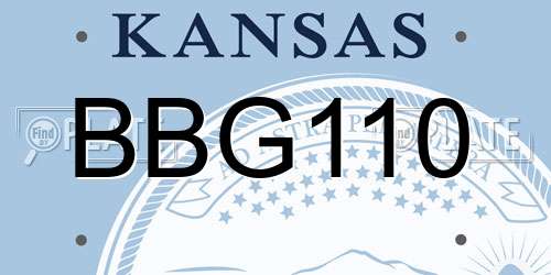 BBG110 Kansas License Plate