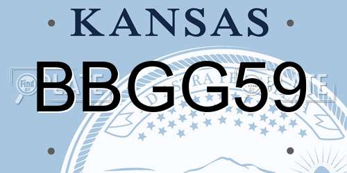 BBGG59 Kansas License Plate