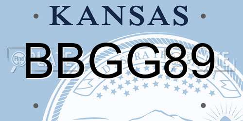 BBGG89 Kansas License Plate