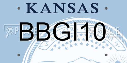 BBGI10 Kansas License Plate