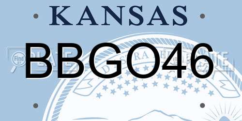BBGO46 Kansas License Plate