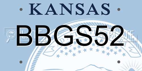 BBGS52 Kansas License Plate