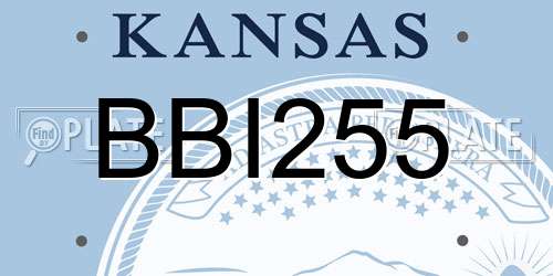 BBI255 Kansas License Plate