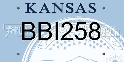 BBI258 Kansas License Plate