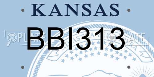 BBI313 Kansas License Plate