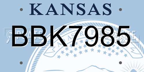 BBK7985 Kansas License Plate