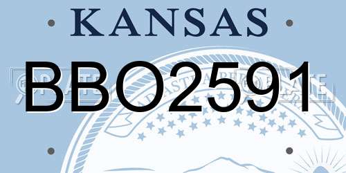 BBO2591 Kansas License Plate