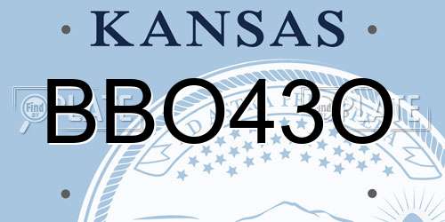 BBO43O Kansas License Plate