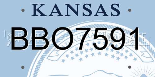 BBO7591 Kansas License Plate