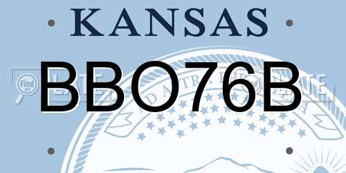 BBO76B Kansas License Plate