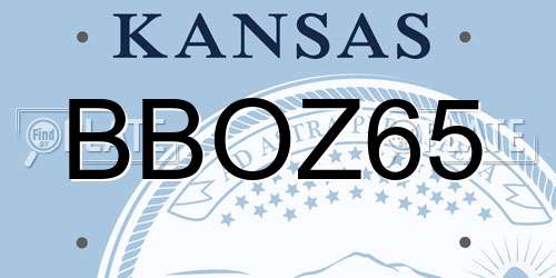 BBOZ65 Kansas License Plate