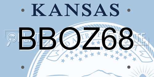 BBOZ68 Kansas License Plate
