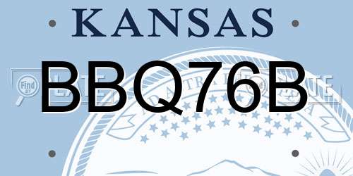 BBQ76B Kansas License Plate
