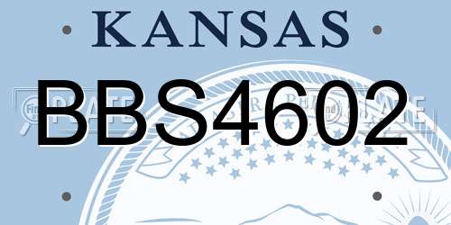 BBS4602 Kansas License Plate