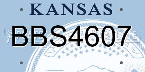 BBS4607 Kansas License Plate