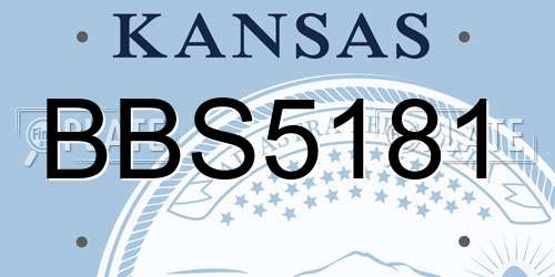 BBS5181 Kansas License Plate