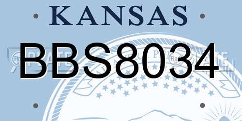 BBS8034 Kansas License Plate