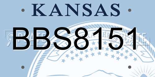 BBS8151 Kansas License Plate