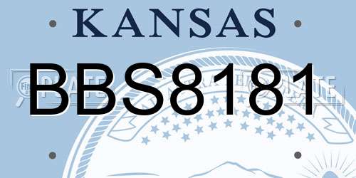 BBS8181 Kansas License Plate