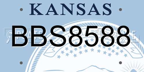 BBS8588 Kansas License Plate