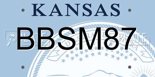 BBSM87 Kansas License Plate