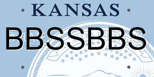 BBSSBBS Kansas License Plate