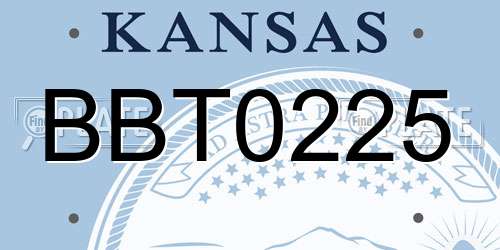 BBT0225 Kansas License Plate