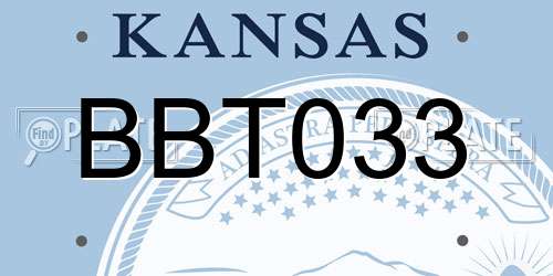 BBT033 Kansas License Plate