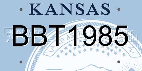 BBT1985 Kansas License Plate