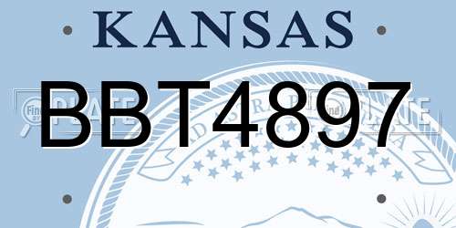 BBT4897 Kansas License Plate