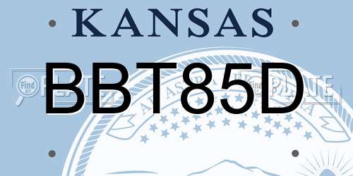 BBT85D Kansas License Plate