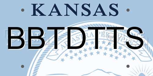 BBTDTTS Kansas License Plate